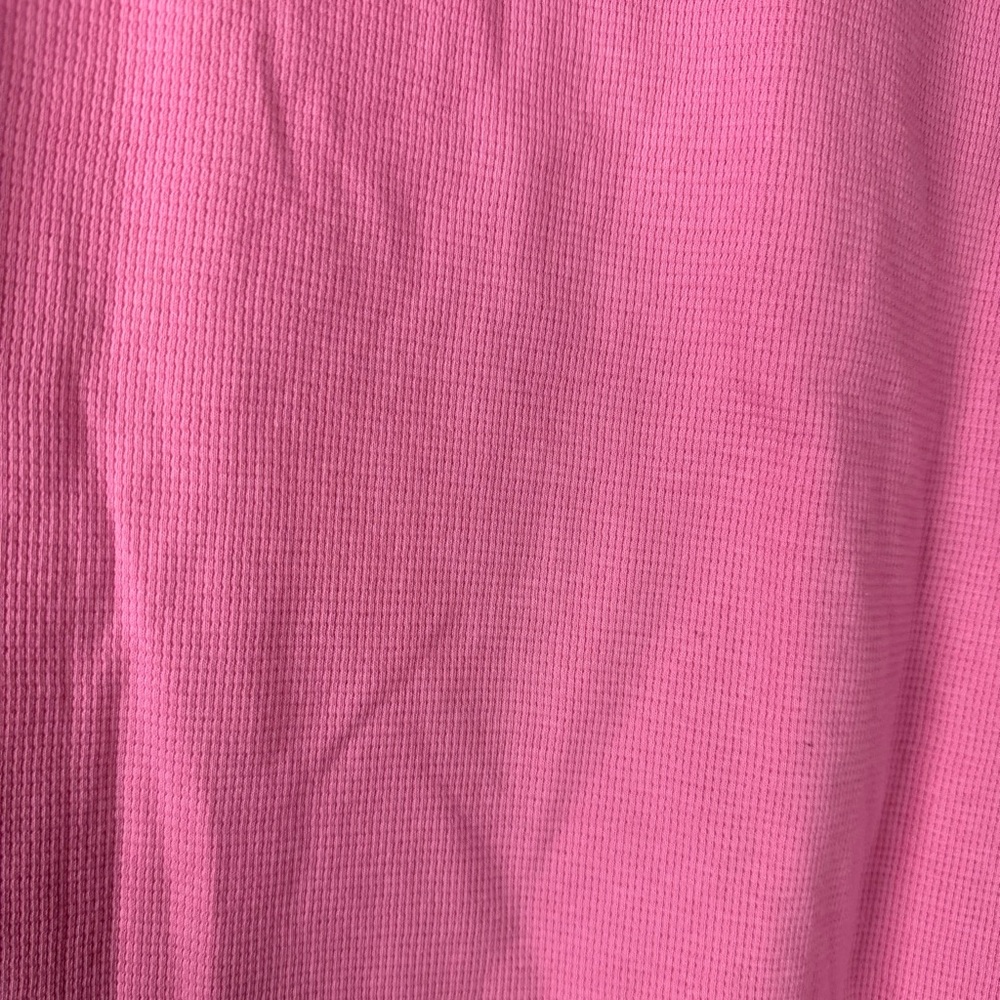Polo Ralph Lauren Henley Shirt Knit Top Pink Waffle Knit Textured Crew Neck - Picture 5 of 7